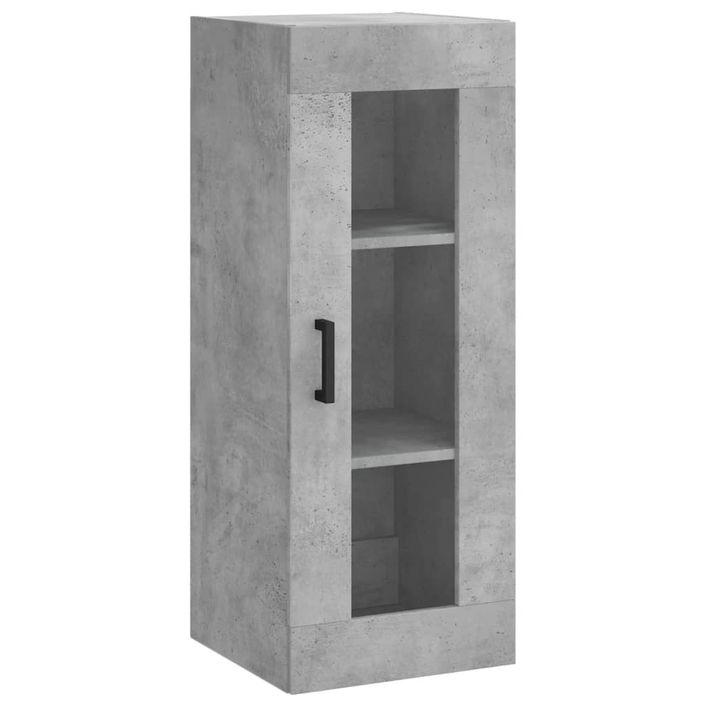 Buffet haut Gris béton 34,5x34x180 cm Bois d'ingénierie - Photo n°5