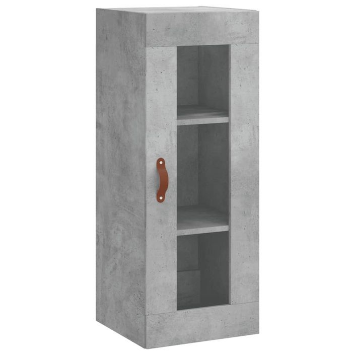 Buffet haut Gris béton 34,5x34x180 cm Bois d'ingénierie - Photo n°7