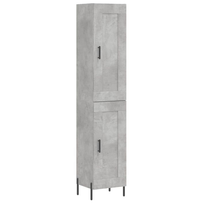 Buffet haut Gris béton 34,5x34x180 cm Bois d'ingénierie - Photo n°1