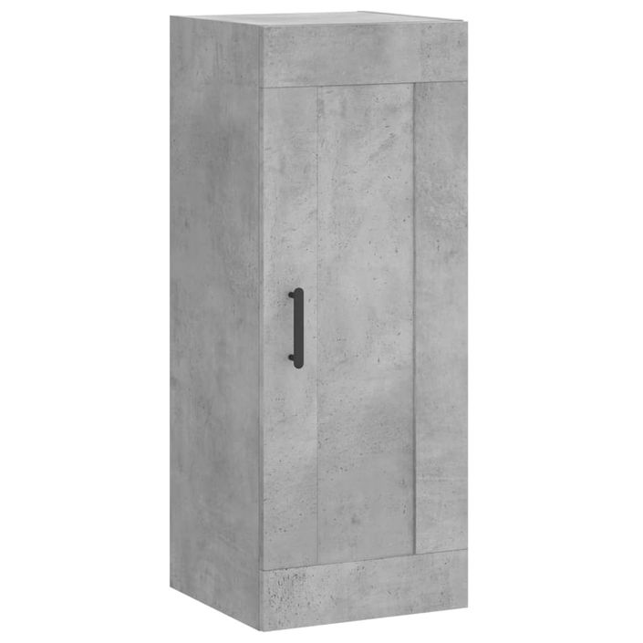 Buffet haut Gris béton 34,5x34x180 cm Bois d'ingénierie - Photo n°7