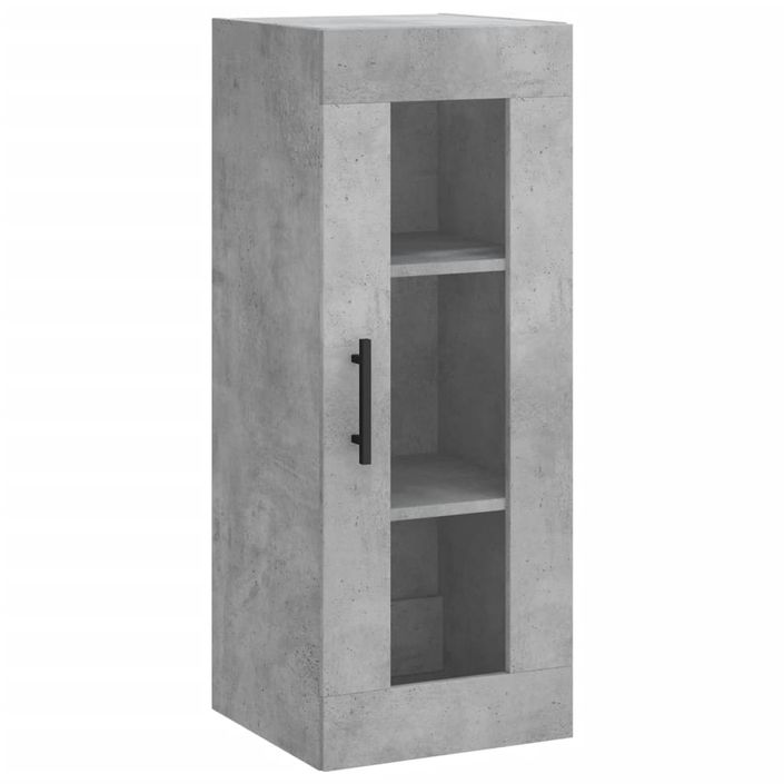 Buffet haut Gris béton 34,5x34x180 cm Bois d'ingénierie - Photo n°5