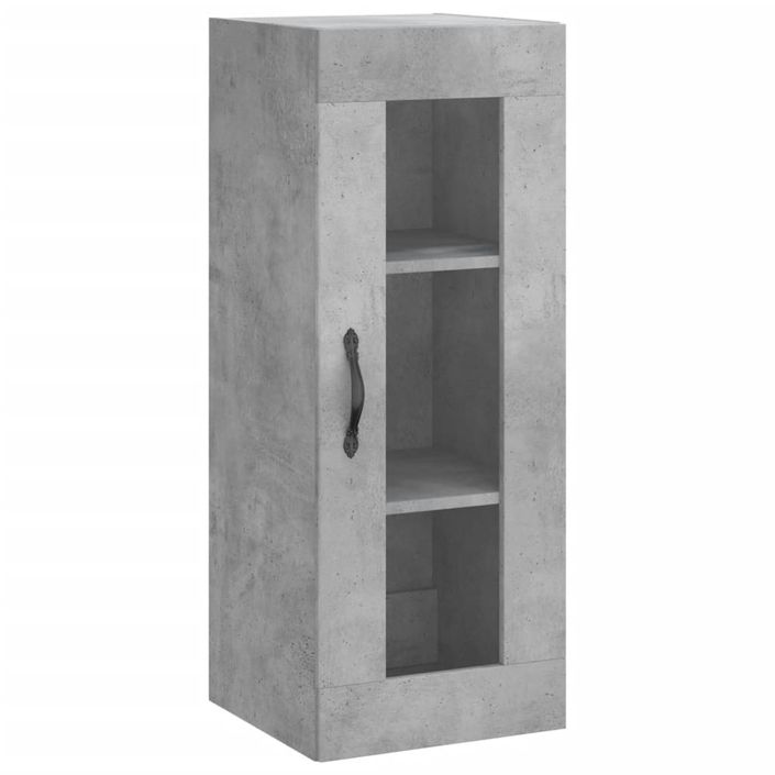 Buffet haut Gris béton 34,5x34x180 cm Bois d'ingénierie - Photo n°5