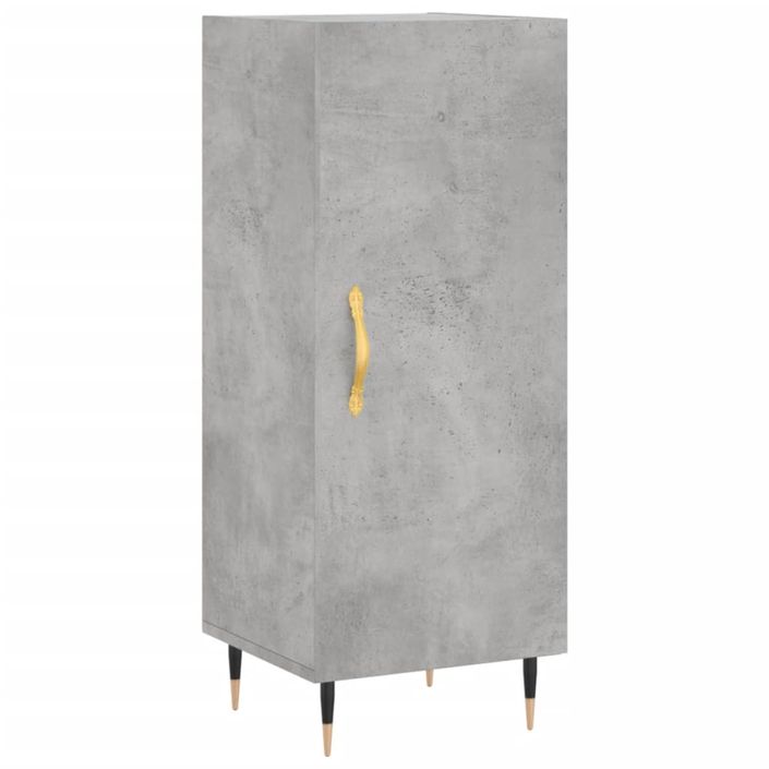 Buffet haut Gris béton 34,5x34x180 cm Bois d'ingénierie - Photo n°6