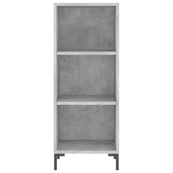 Buffet haut Gris béton 34,5x34x180 cm Bois d'ingénierie - Photo n°8