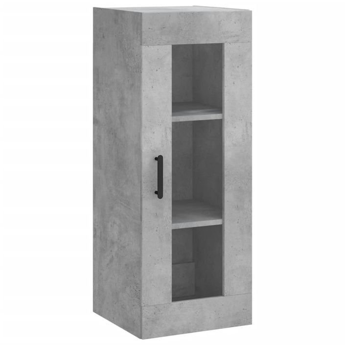 Buffet haut Gris béton 34,5x34x180 cm Bois d'ingénierie - Photo n°5