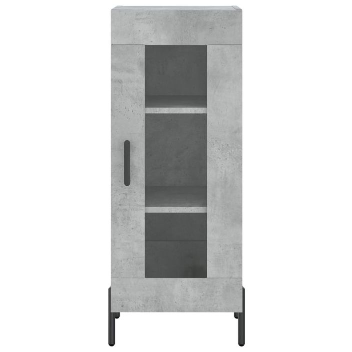 Buffet haut Gris béton 34,5x34x180 cm Bois d'ingénierie - Photo n°8