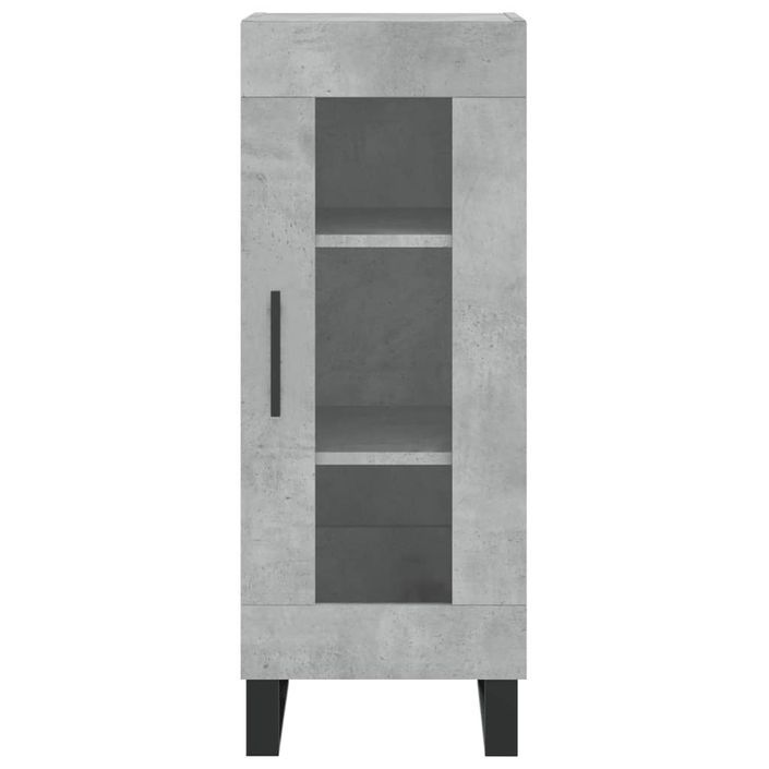 Buffet haut Gris béton 34,5x34x180 cm Bois d'ingénierie - Photo n°6