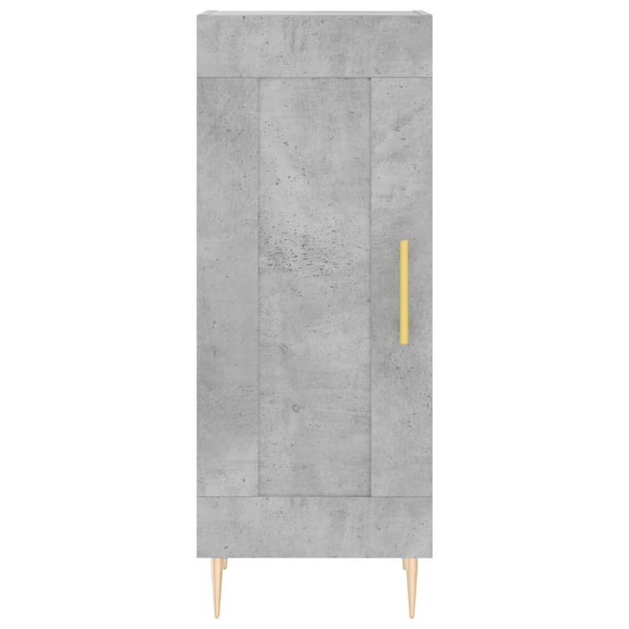 Buffet haut Gris béton 34,5x34x180 cm Bois d'ingénierie - Photo n°8