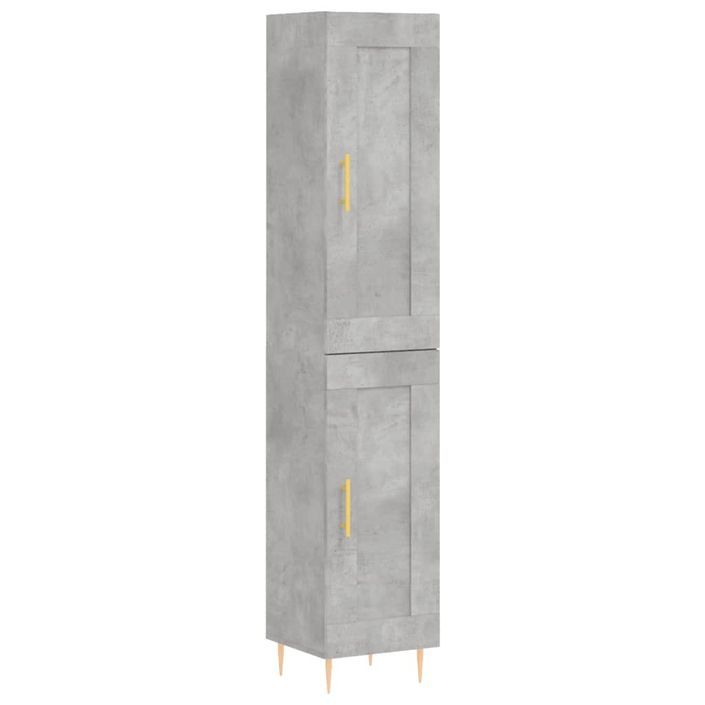 Buffet haut Gris béton 34,5x34x180 cm Bois d'ingénierie - Photo n°1