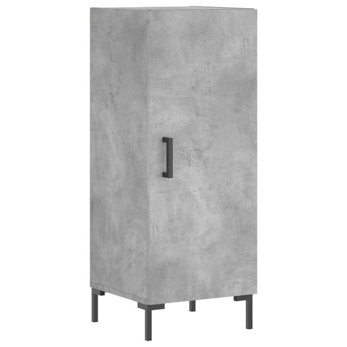 Buffet haut Gris béton 34,5x34x180 cm Bois d'ingénierie - Photo n°7