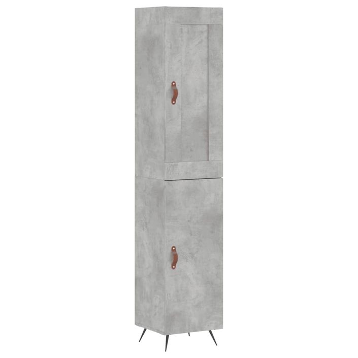 Buffet haut Gris béton 34,5x34x180 cm Bois d'ingénierie - Photo n°1