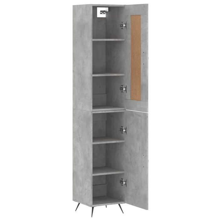 Buffet haut Gris béton 34,5x34x180 cm Bois d'ingénierie - Photo n°4