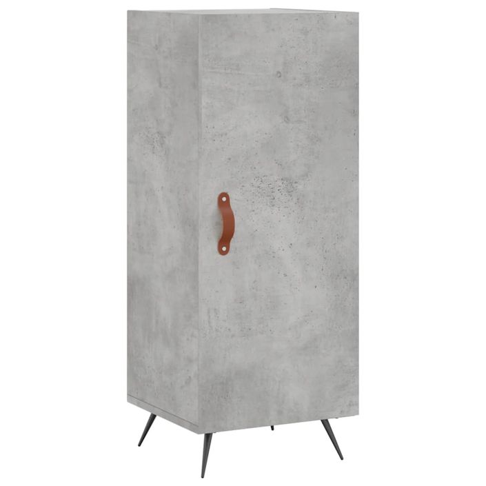 Buffet haut Gris béton 34,5x34x180 cm Bois d'ingénierie - Photo n°5