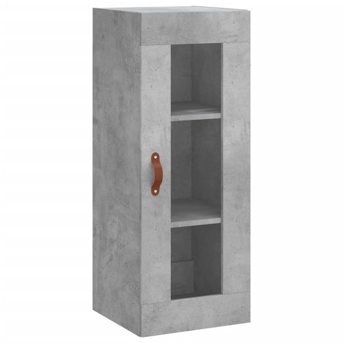 Buffet haut Gris béton 34,5x34x180 cm Bois d'ingénierie - Photo n°7