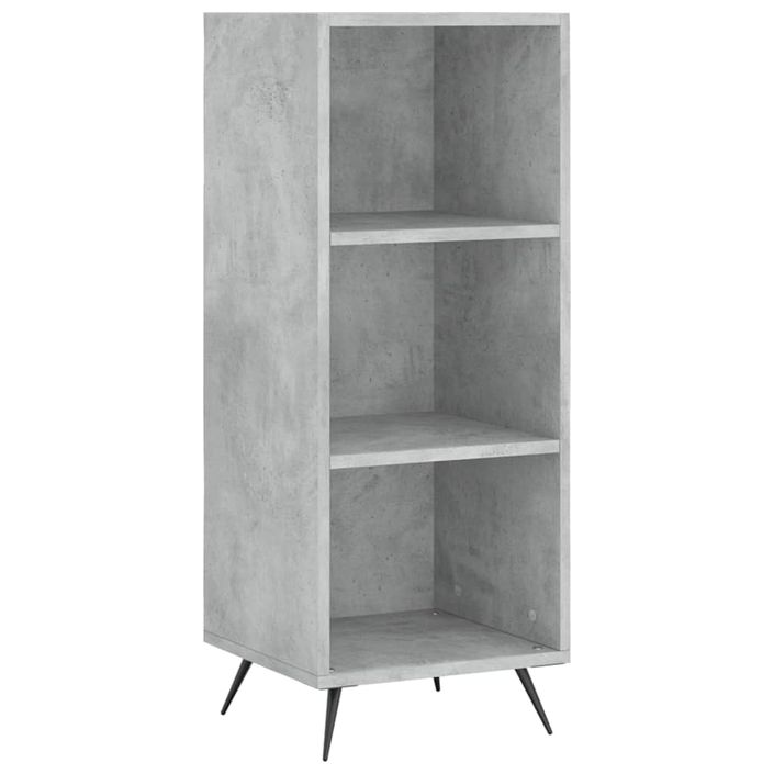 Buffet haut Gris béton 34,5x34x180 cm Bois d'ingénierie - Photo n°5