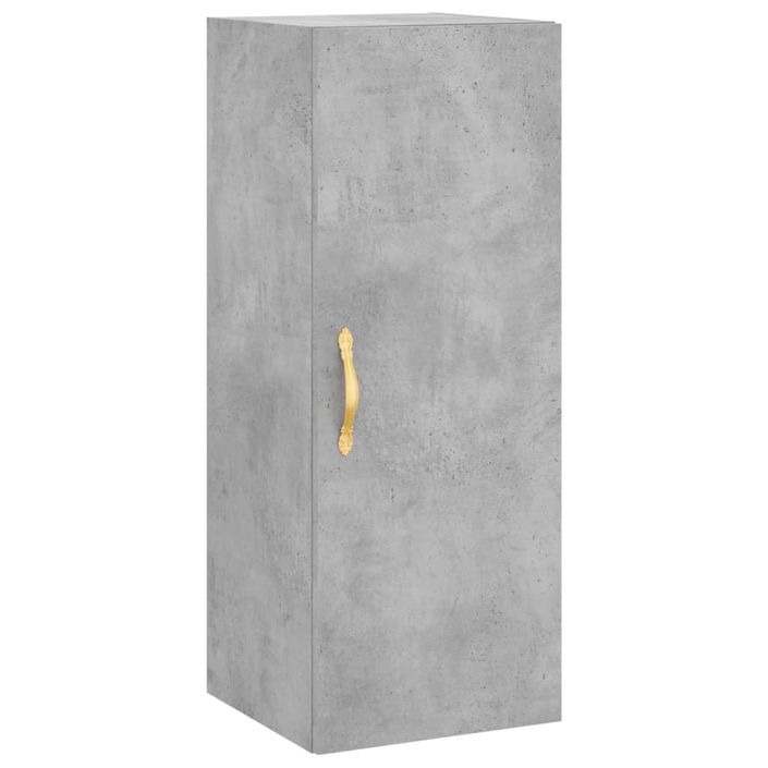 Buffet haut Gris béton 34,5x34x180 cm Bois d'ingénierie - Photo n°5