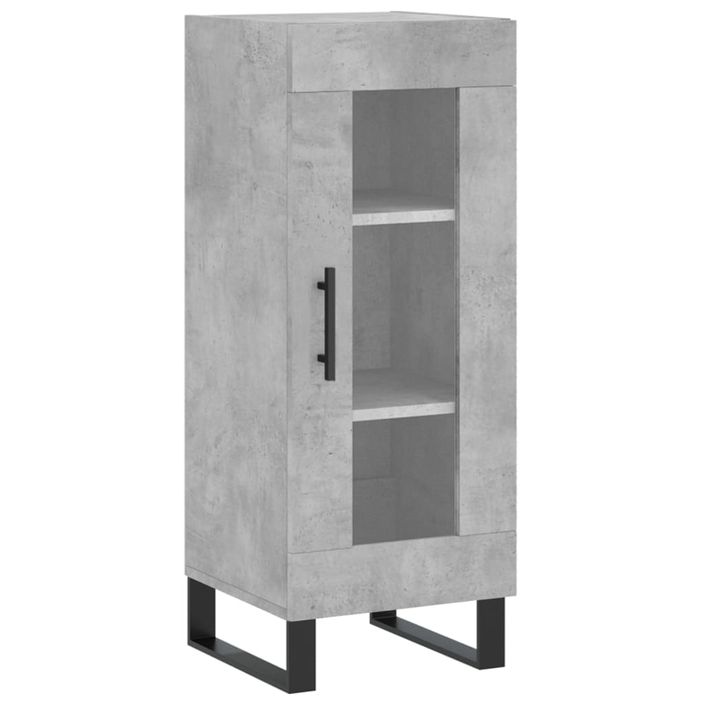 Buffet haut Gris béton 34,5x34x180 cm Bois d'ingénierie - Photo n°7