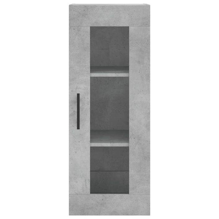 Buffet haut Gris béton 34,5x34x180 cm Bois d'ingénierie - Photo n°8