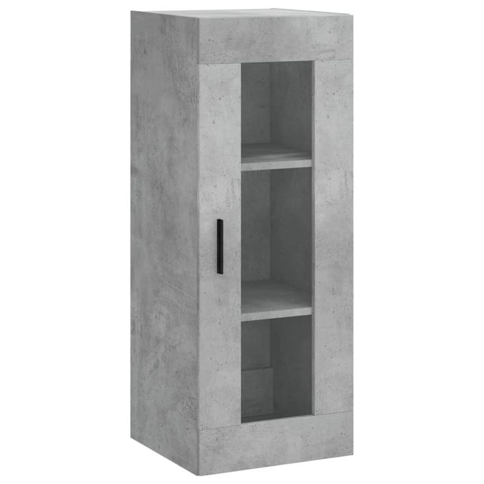 Buffet haut Gris béton 34,5x34x180 cm Bois d'ingénierie - Photo n°5