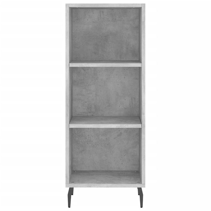 Buffet haut Gris béton 34,5x34x180 cm Bois d'ingénierie - Photo n°8