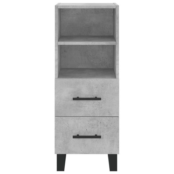 Buffet haut Gris béton 34,5x34x180 cm Bois d'ingénierie - Photo n°6