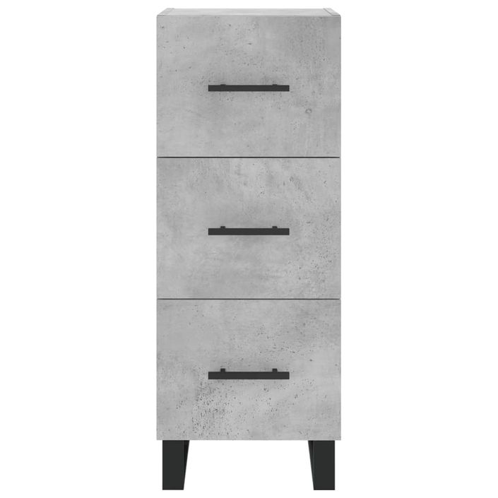 Buffet haut Gris béton 34,5x34x180 cm Bois d'ingénierie - Photo n°6