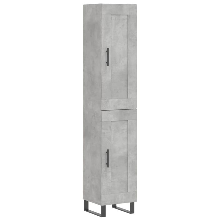 Buffet haut Gris béton 34,5x34x180 cm Bois d'ingénierie - Photo n°1