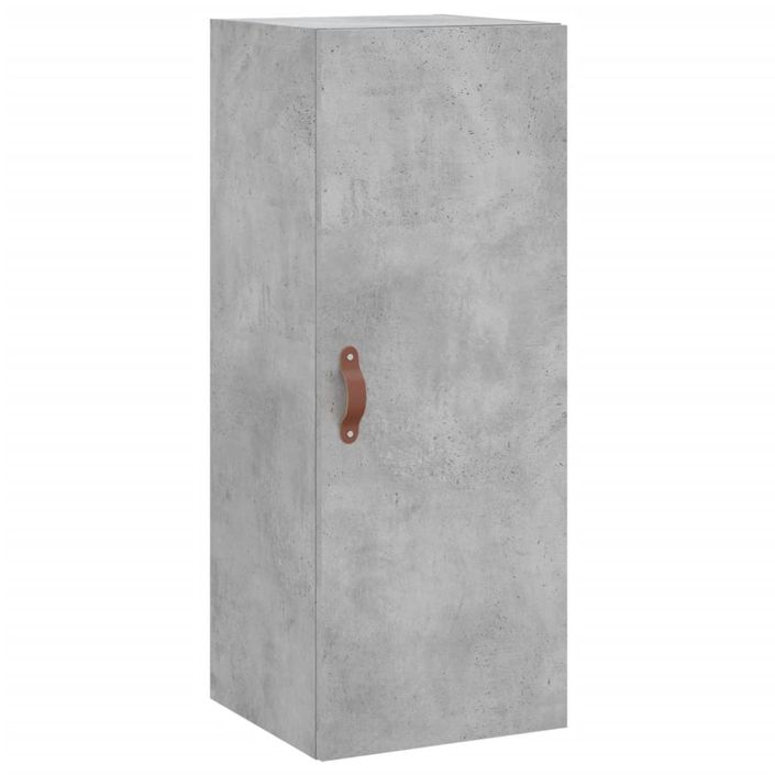 Buffet haut Gris béton 34,5x34x180 cm Bois d'ingénierie - Photo n°5