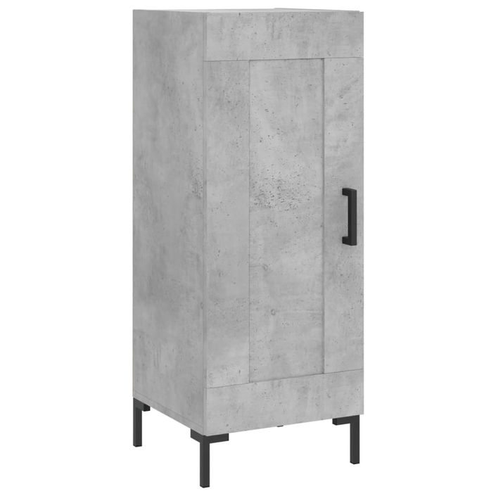 Buffet haut Gris béton 34,5x34x180 cm Bois d'ingénierie - Photo n°5