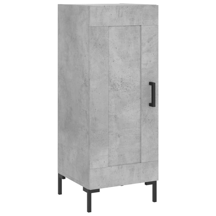 Buffet haut Gris béton 34,5x34x180 cm Bois d'ingénierie - Photo n°7