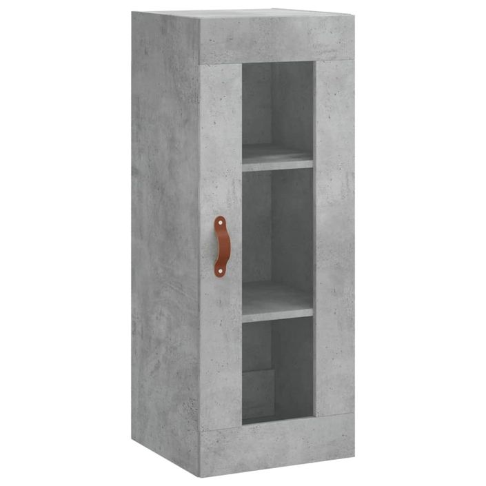 Buffet haut Gris béton 34,5x34x180 cm Bois d'ingénierie - Photo n°5