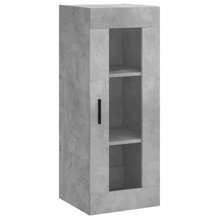 Buffet haut Gris béton 34,5x34x180 cm Bois d'ingénierie - Photo n°6