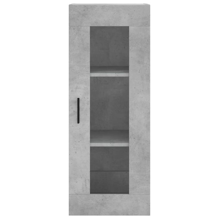 Buffet haut Gris béton 34,5x34x180 cm Bois d'ingénierie - Photo n°6