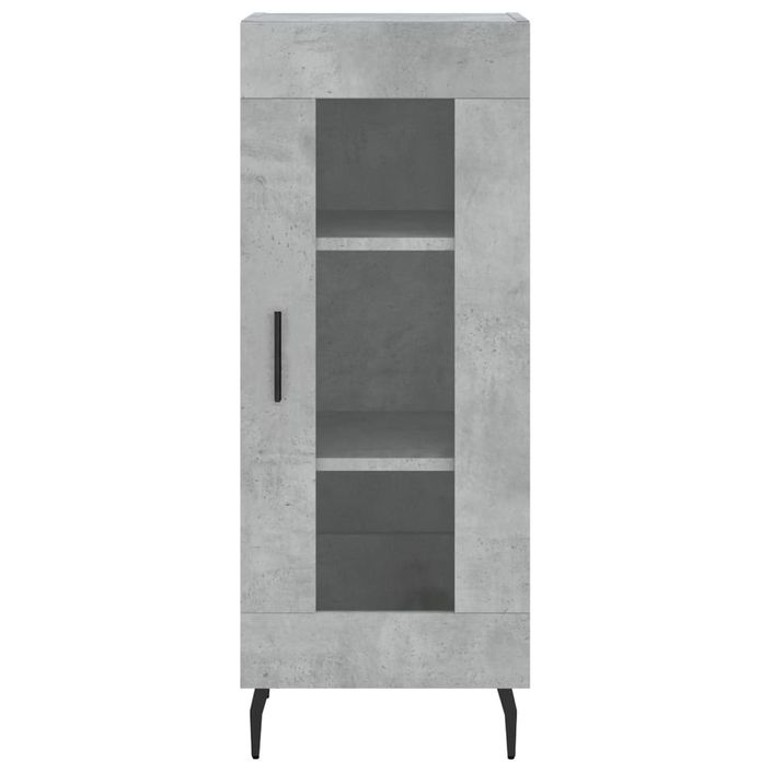 Buffet haut Gris béton 34,5x34x180 cm Bois d'ingénierie - Photo n°8