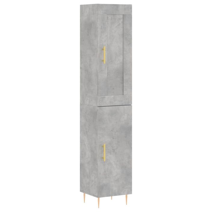 Buffet haut Gris béton 34,5x34x180 cm Bois d'ingénierie - Photo n°1