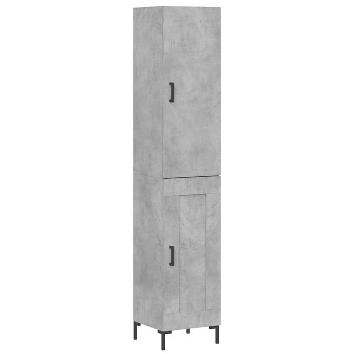 Buffet haut Gris béton 34,5x34x180 cm Bois d'ingénierie - Photo n°1