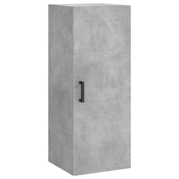 Buffet haut Gris béton 34,5x34x180 cm Bois d'ingénierie - Photo n°7