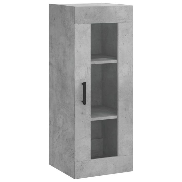 Buffet haut Gris béton 34,5x34x180 cm Bois d'ingénierie - Photo n°7