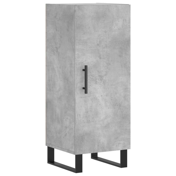 Buffet haut Gris béton 34,5x34x180 cm Bois d'ingénierie - Photo n°7