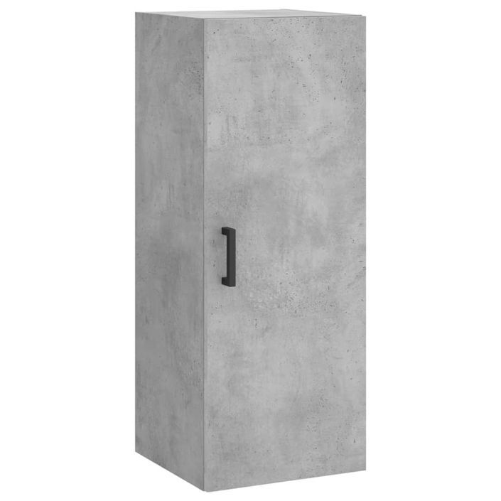 Buffet haut Gris béton 34,5x34x180 cm Bois d'ingénierie - Photo n°5