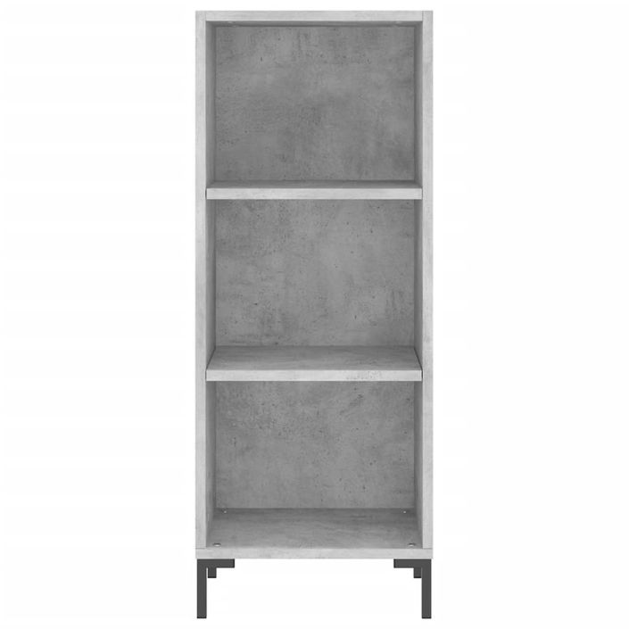 Buffet haut Gris béton 34,5x34x180 cm Bois d'ingénierie - Photo n°8