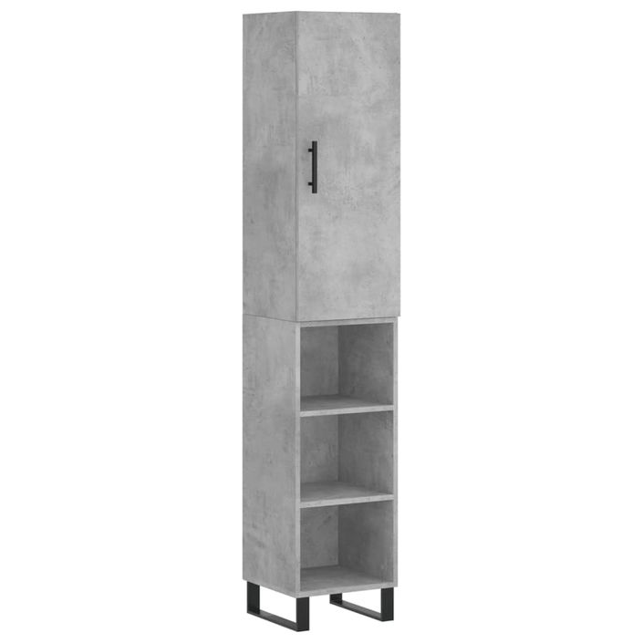 Buffet haut Gris béton 34,5x34x180 cm Bois d'ingénierie - Photo n°1