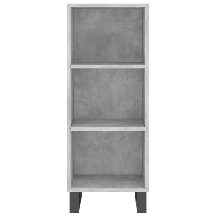 Buffet haut Gris béton 34,5x34x180 cm Bois d'ingénierie - Photo n°8