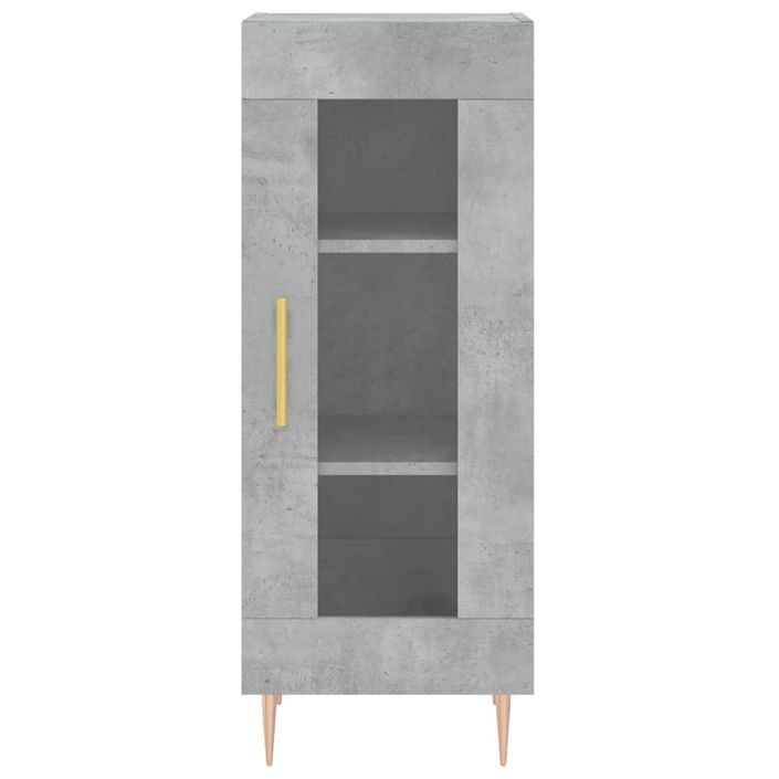 Buffet haut gris béton 34,5x34x180 cm bois d'ingénierie - Photo n°6