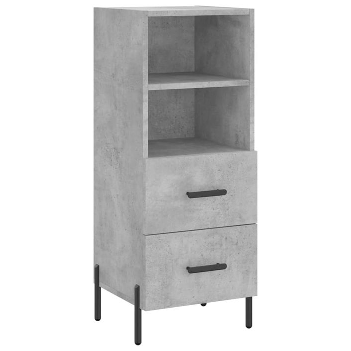 Buffet haut Gris béton 34,5x34x180 cm Bois d'ingénierie - Photo n°5