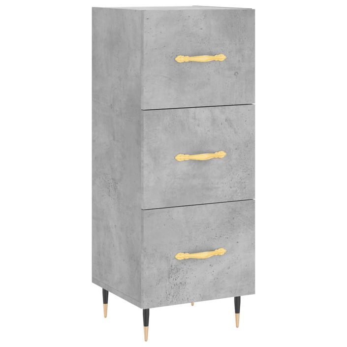 Buffet haut Gris béton 34,5x34x180 cm Bois d'ingénierie - Photo n°5