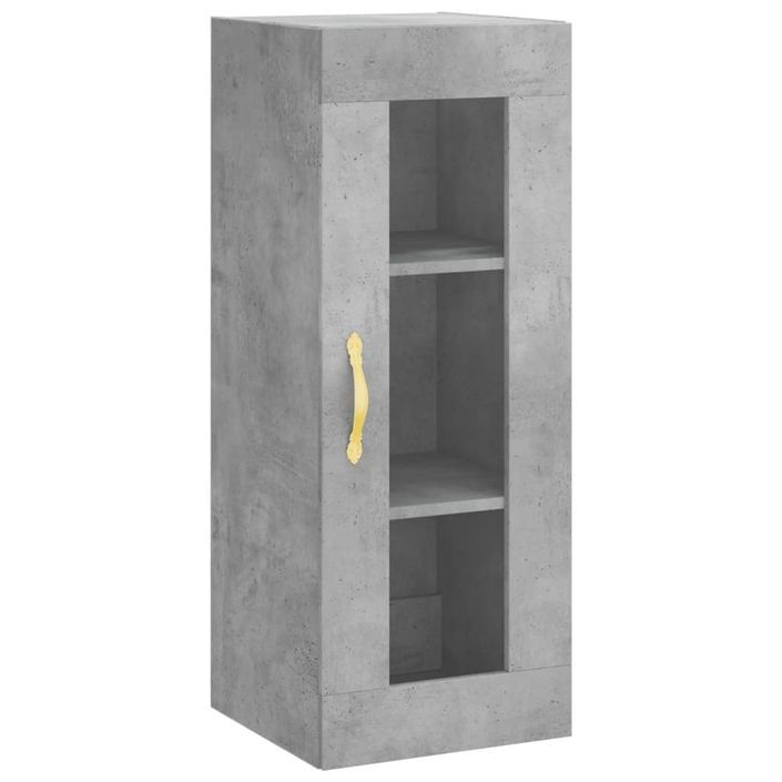 Buffet haut Gris béton 34,5x34x180 cm Bois d'ingénierie - Photo n°7