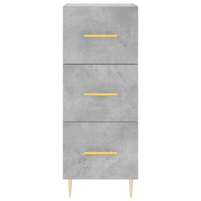 Buffet haut Gris béton 34,5x34x180 cm Bois d'ingénierie - Photo n°6