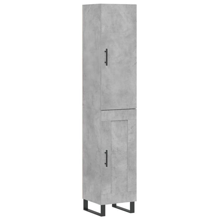 Buffet haut Gris béton 34,5x34x180 cm Bois d'ingénierie - Photo n°1