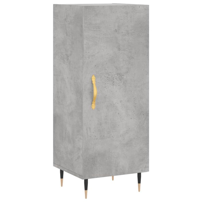 Buffet haut Gris béton 34,5x34x180 cm Bois d'ingénierie - Photo n°7